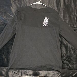 Black Long-Sleeve Graphic Men’s Shirt